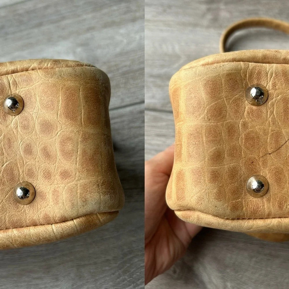 Concepts Canada Croc Embossed Leather Shoulder Bag  Made in Canada - Picture 6 of 16